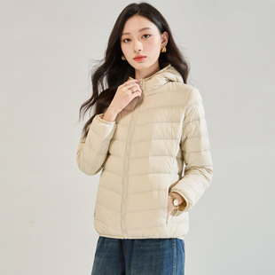 短款 保暖时尚 羽绒服外套 新国标90绒连帽排骨条轻薄款 25冬季
