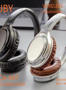 GJBY新款降噪蓝牙运动游戏电脑耳麦复古真无线耳机头戴式超长续航