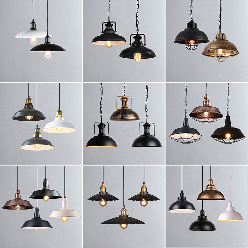北欧复古锅盖客厅办公室工业风餐厅酒吧咖啡厅火锅店吧台铁艺吊灯