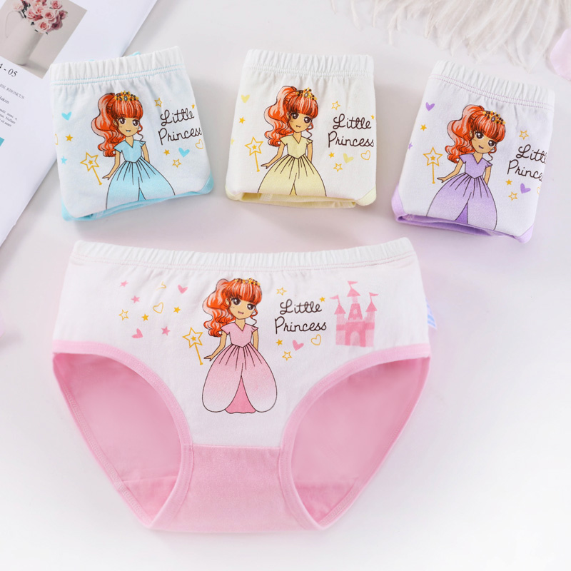 纯棉女童内裤三角中大童女孩全棉不夹pp薄款宝宝女小孩短裤底裤衩