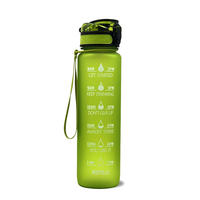 1000ml sports water bottle, gradient plastic water bottle, outdoor space cup, time prompt water bottle, tritan water cup thumbnail 4