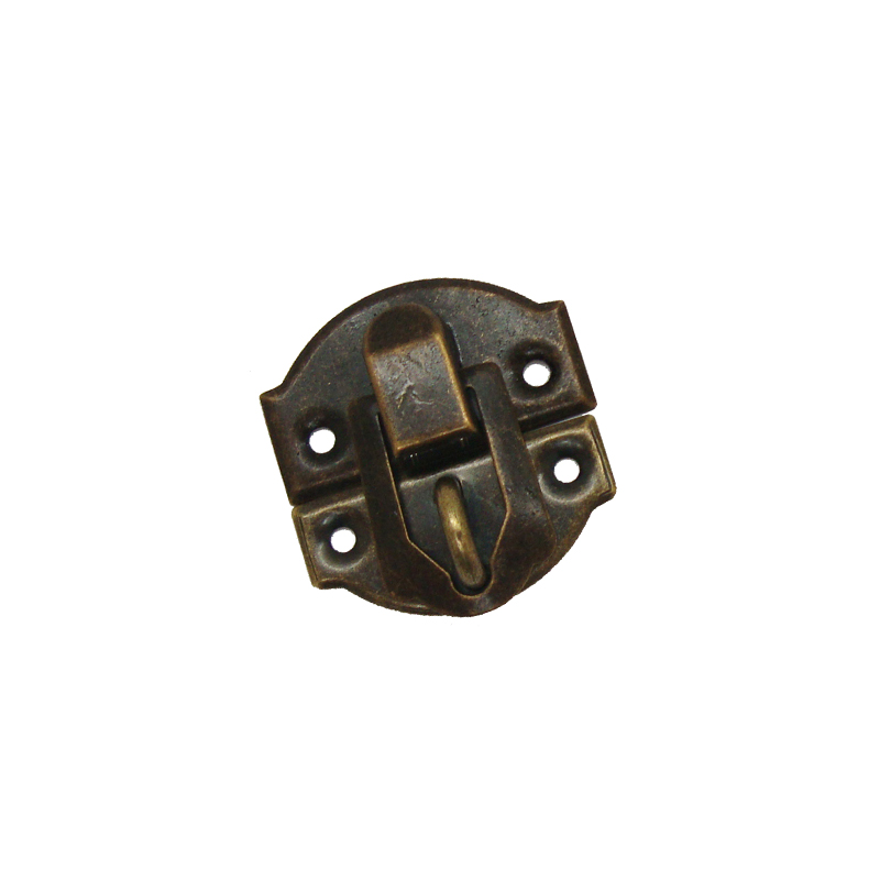 A008仿古锁扣5mm大锁孔箱扣铁扣搭扣中式老锁头箱包配件青古铜色