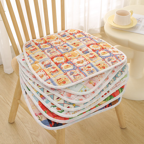椅子坐垫纯棉四季通用可爱卡通