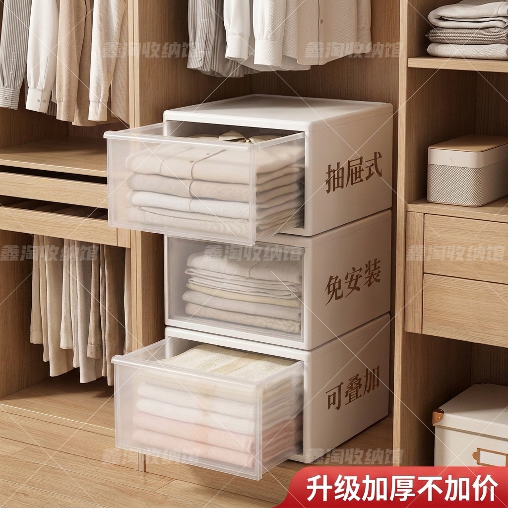 家用抽屉式收纳盒加厚塑料