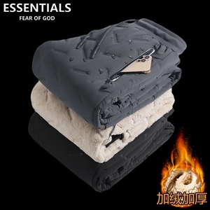 棉裤男外穿加绒加厚冬季保暖休闲裤防风防水大码长裤羊羔绒束脚裤