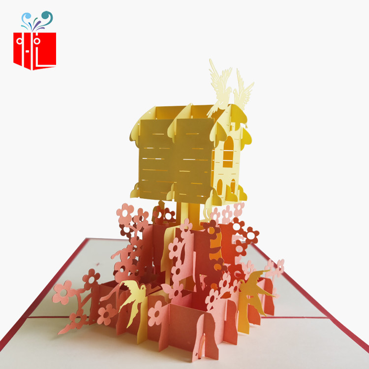 教师节3d立体贺卡爱的家园燕子坞爱巢韩国创意手工节日礼品