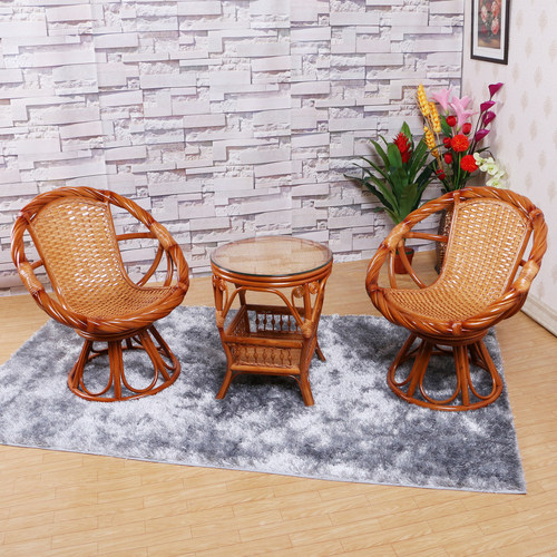 旋转藤椅茶几阳台藤编桌椅休闲