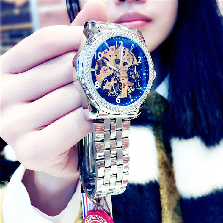 陀飞轮镂空男瑞士双面潮流机械表男表全自动防水时尚手表精钢.