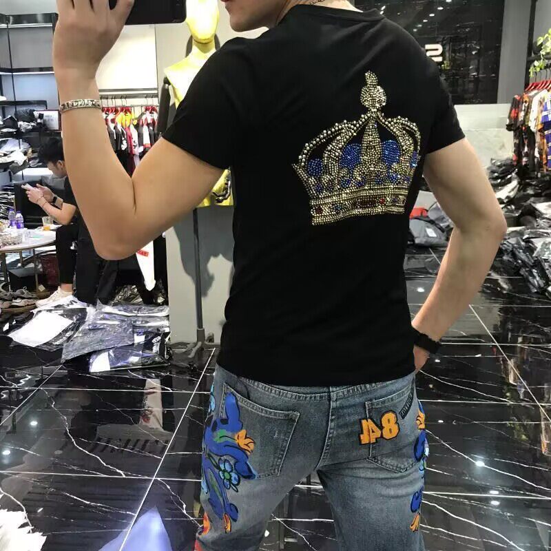 2025夏季短袖t恤男士个性百T恤
