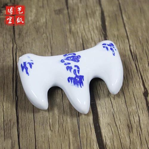 Заводская прямая продажа керамическая ручка горная пик синяя и белая фарфоровая ручка ручки.