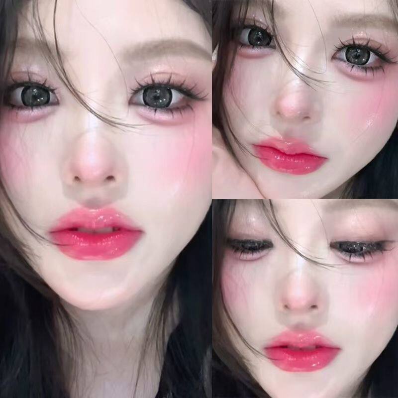 女团感玫粉色系妆好美啊!甜心火樱桃玫红水光玻璃镜面唇釉嘟嘟唇