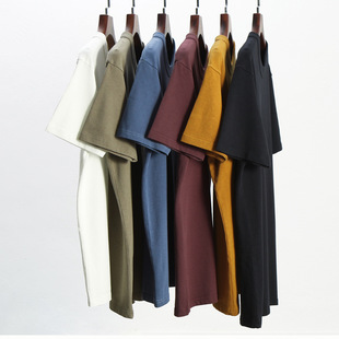 T恤男女纯白色圆领打底体恤衫 重磅320g阿美咔叽美式 复古纯棉短袖