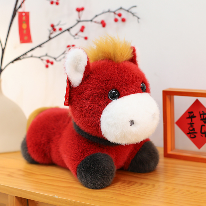 可爱嘟嘟马毛绒玩具呆萌小马