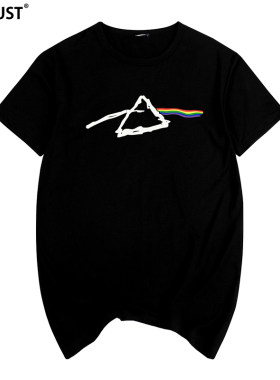 Pink Floyd 几何光学摇滚乐队三棱镜复古怀旧男女短袖T恤