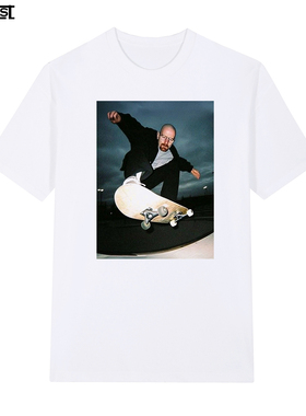 Breaking Bad老白玩滑板绝命毒师搞笑恶搞短袖T恤美剧经典男女