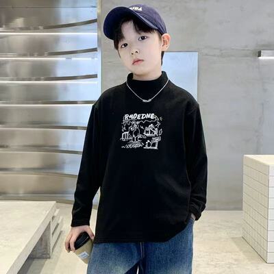 秋冬装新款男童德绒内搭保暖上衣