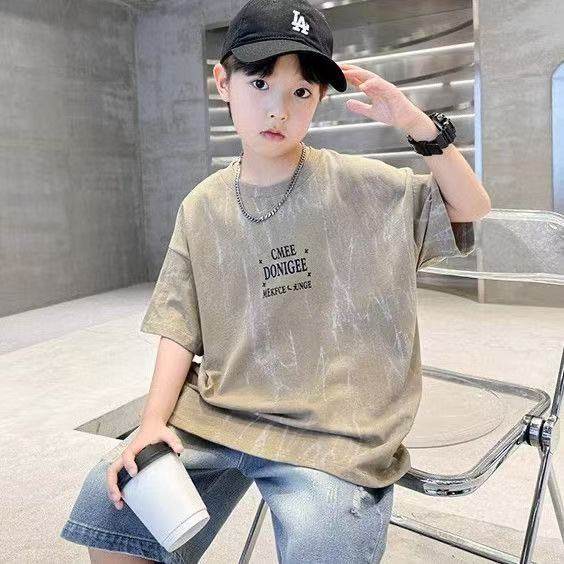 中大童男孩T恤2026夏季新款时尚短袖男童外穿痞帅儿童纯棉上衣潮