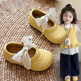 真皮女童超软小皮鞋儿童软底女宝宝鞋漂亮公主鞋蝴蝶结百搭单鞋潮