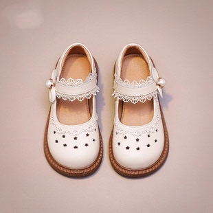 真皮女童鞋子儿童公主鞋2026新款春夏款宝宝软底镂空单鞋春季皮鞋