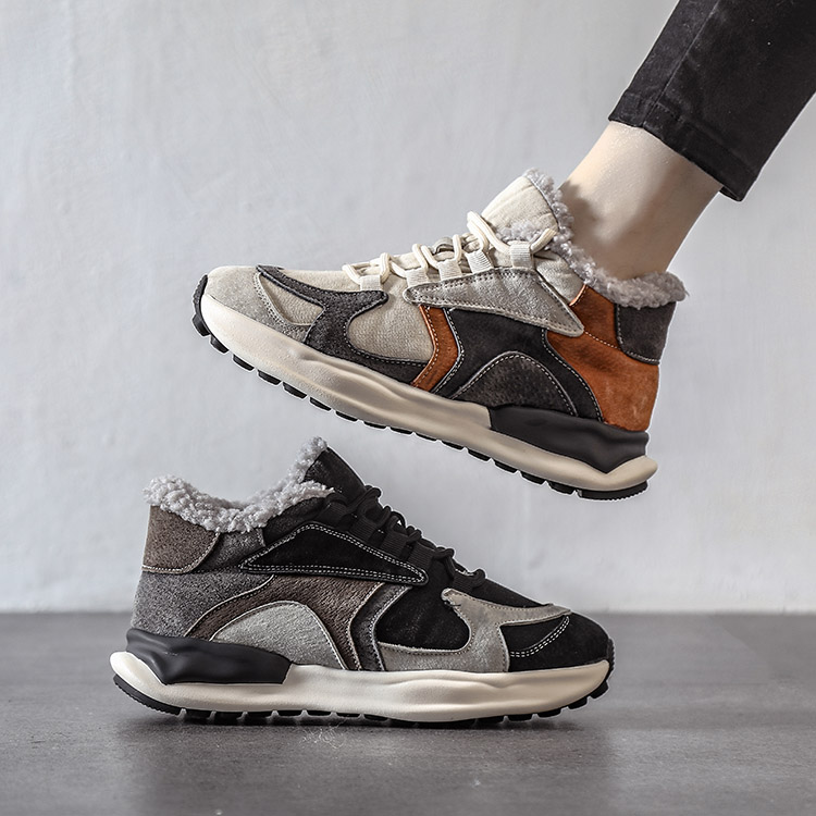 韩版休闲圆头老爹鞋加绒