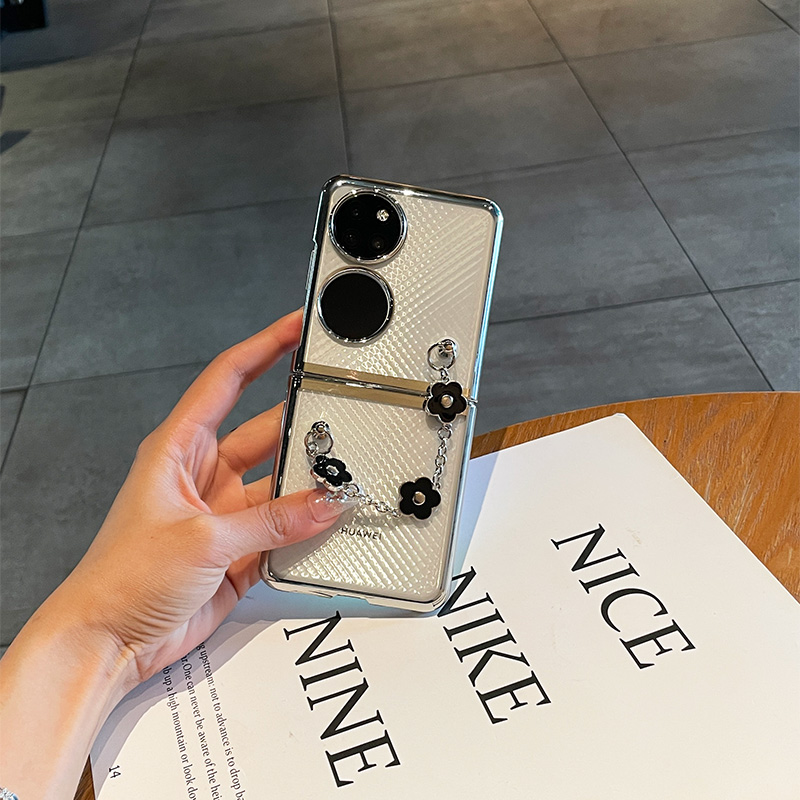 新款小花链适用于华为pocket2手机壳折叠屏pockets电镀保护套手提