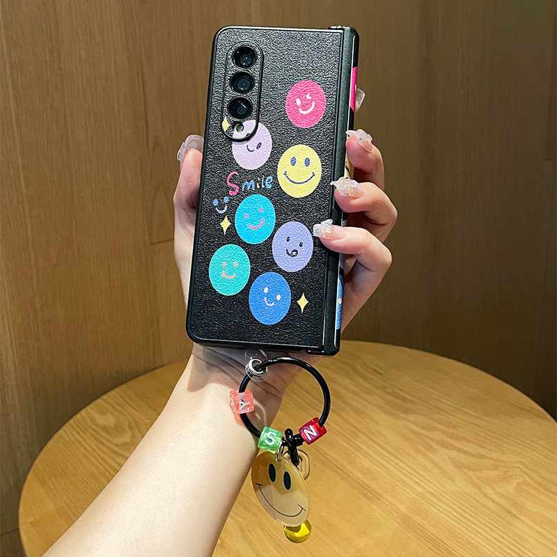 mtuo米拓笑脸挂环适用于三星zfold4手机壳折叠屏新款彩色涂鸦保护壳z