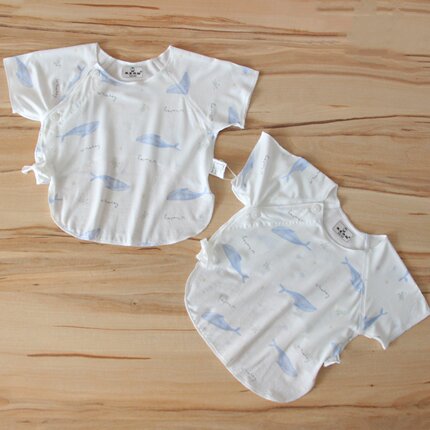 无骨初生婴儿短袖半背衣服莫代尔超薄新生宝宝0一3月上衣夏天和尚