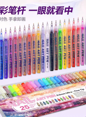 广纳极细针管丙烯美甲彩绘笔