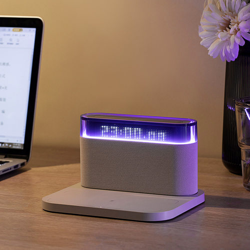 5in1 Bluetooth Speaker Wireless Charger Alarm Clock Bedside