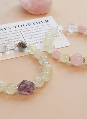 【清甜蜜语】天然柠檬晶黄水晶手链女原创设计轻奢高级感精致手串