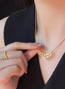 蜜蜂妈手作 盘缠五帝钱币手链项链女小众复古精致个性气质锁骨链