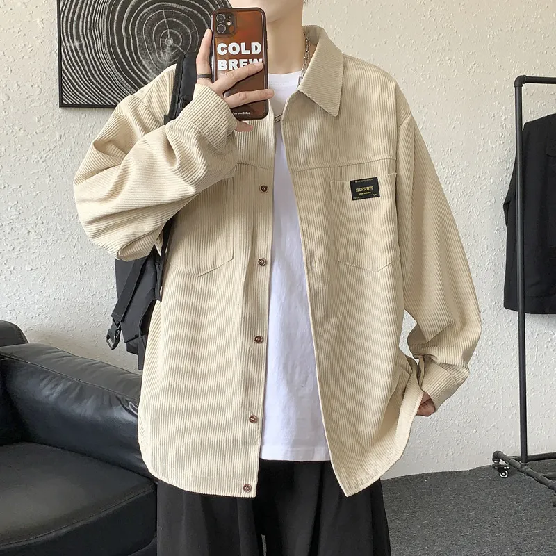 bf风衣服大码wassuphappy高级感少年感穿搭日系条纹潮流衬衣外套