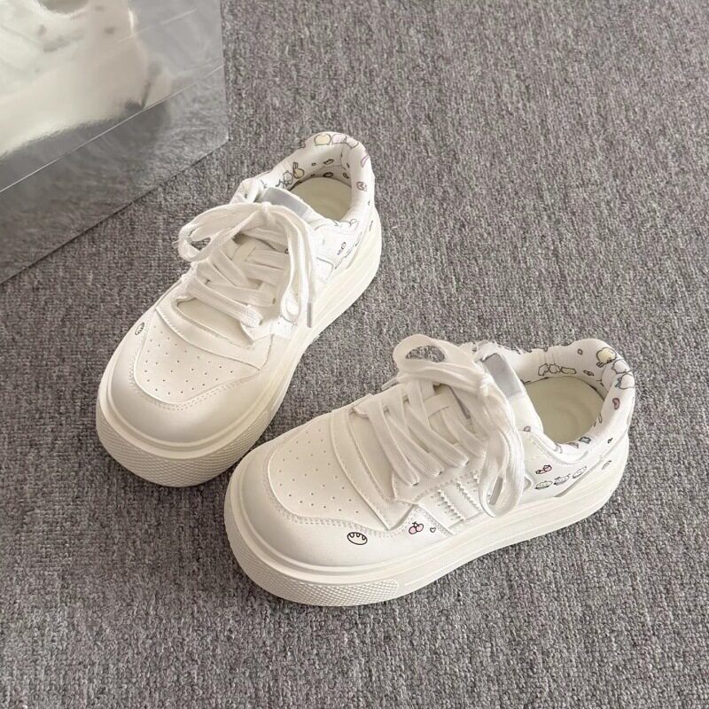 增高厚底百搭系带小白鞋女板鞋