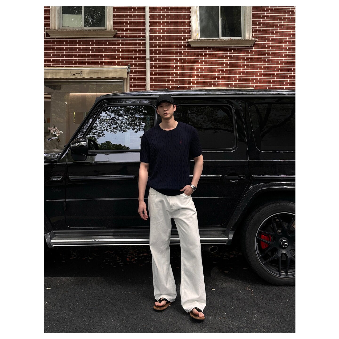 GGG金乘三 春夏系列麻花针织绞花圆领刺绣短夏季袖休闲新贵高级感