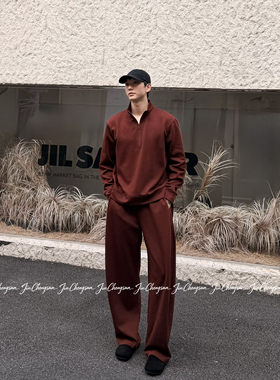 金乘三 秋季男半拉链立领卫衣休闲百搭时尚宽松长袖上衣长裤套装