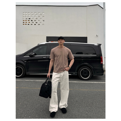 ZICHENG 26ss夏季刺绣新款260g液氨棉冰感T短袖宽松休闲时尚