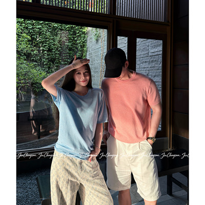 【金乘三】26ss夏季老钱风L*P系列冰感天丝针织短袖圆领polo男女