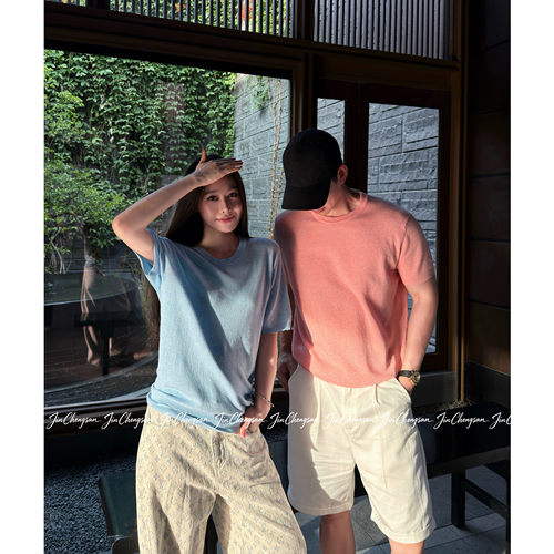 【金乘三】26ss夏季老钱风L*P系列冰感天丝针织短袖圆领polo男女