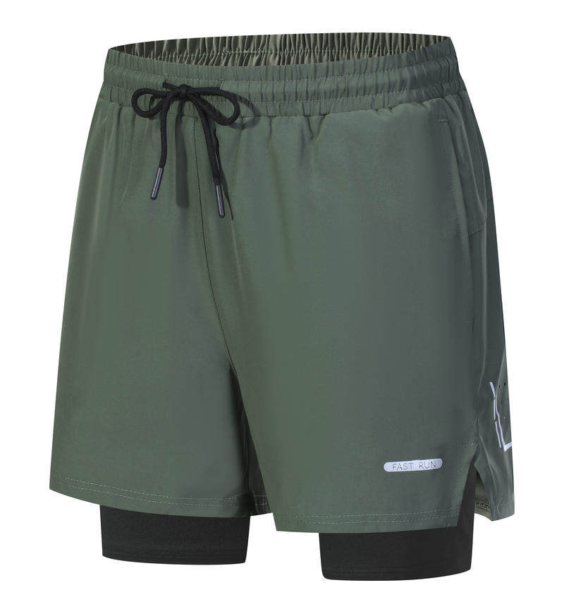 2026新款跑步健身训练休闲短裤 内衬双层防走光速干5分男女弹力裤