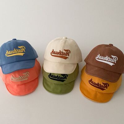 婴儿帽子秋款字母刺绣软檐鸭舌帽