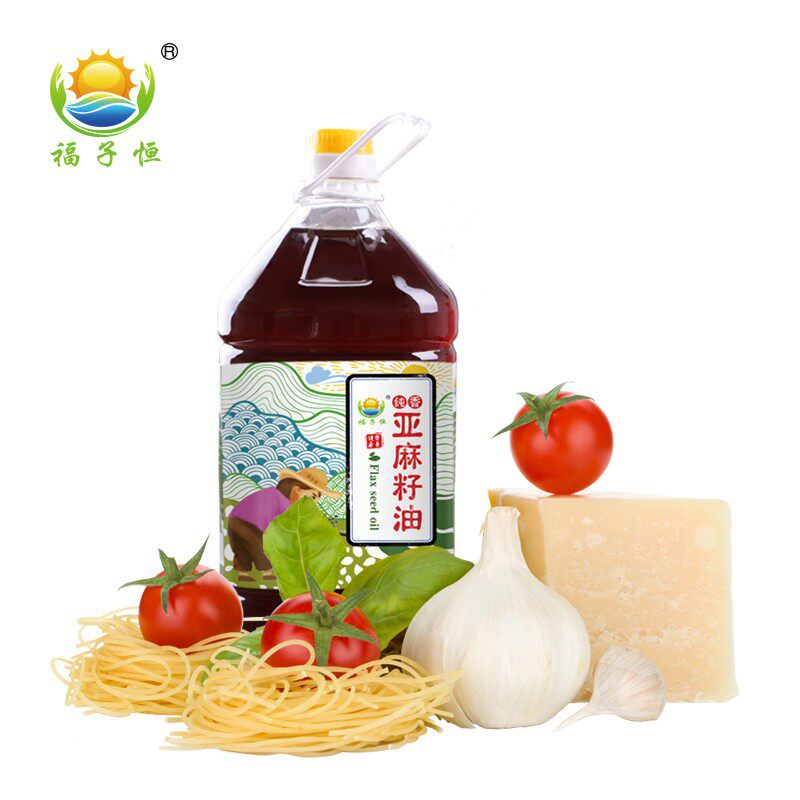 张家口纯胡麻油香5升月子油黑麻油亚麻籽油食用油物理压榨