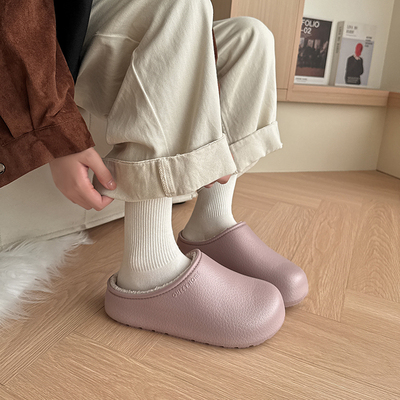 防水厚底棉拖鞋女款冬季室内家居
