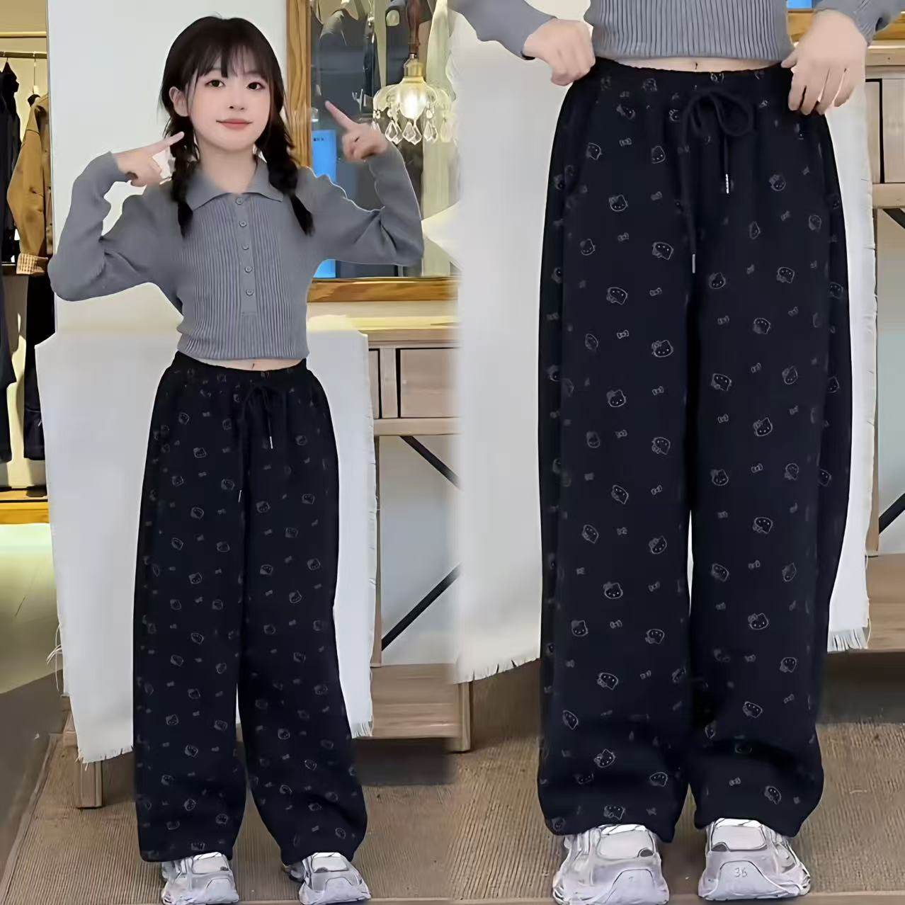 女童加绒裤子韩系百搭