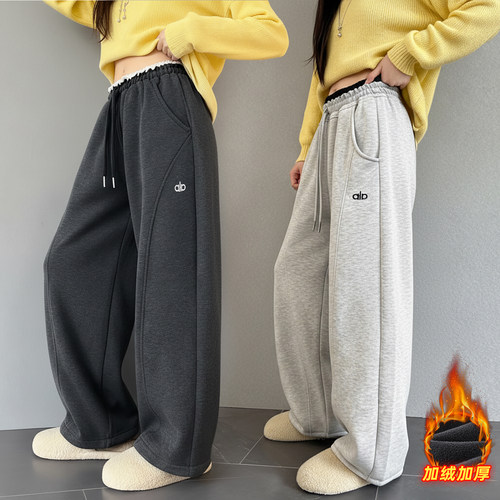 女童加绒弯刀裤冬季新款韩系