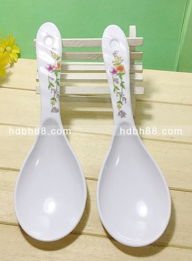 家用长把白色密胺饭勺子饭瓢米饭铲米饭汤勺电饭煲勺厨房不粘饭勺