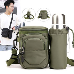 中老年斜挎包男士牛津布可装水杯水壶单肩包防水男包运动休闲爸爸