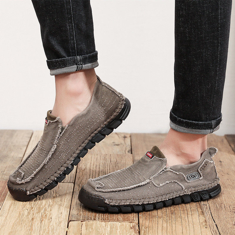 老北京布鞋休闲牛仔布镂空男凉鞋软底防滑男单鞋防臭牛筋底男网鞋