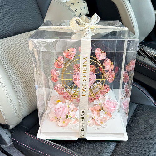 DIY有钱花发光摩天轮仿真花礼盒