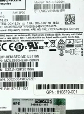 寻《《874431-001 3PAR PM1633a 920GB