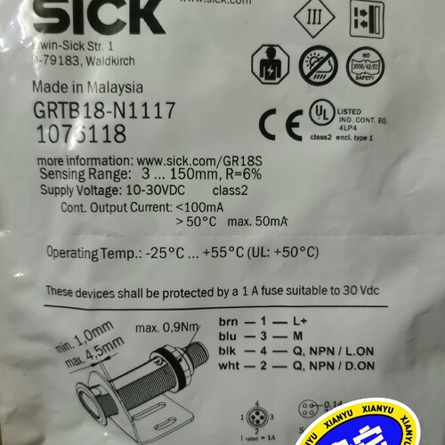 寻《《西克SICK 光电开关GRTB18-N1117 订货号10